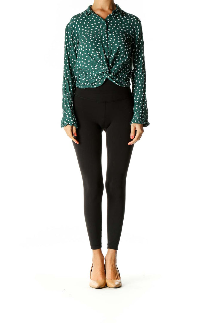 Green Polka Dot Casual Shirt