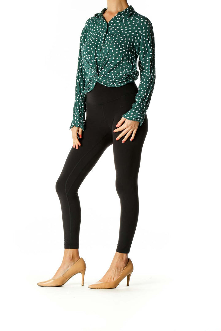 Green Polka Dot Casual Shirt