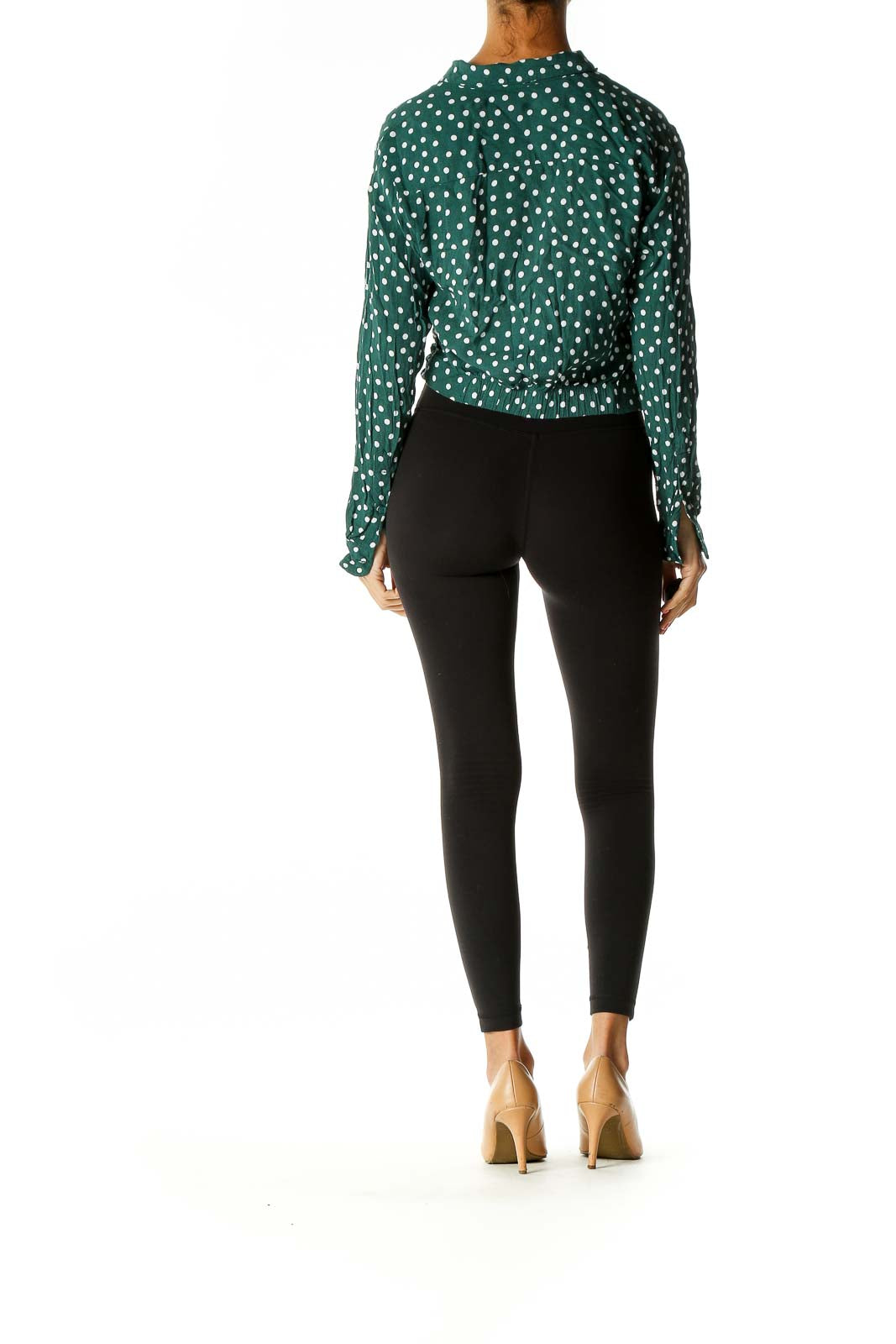 Green Polka Dot Casual Shirt