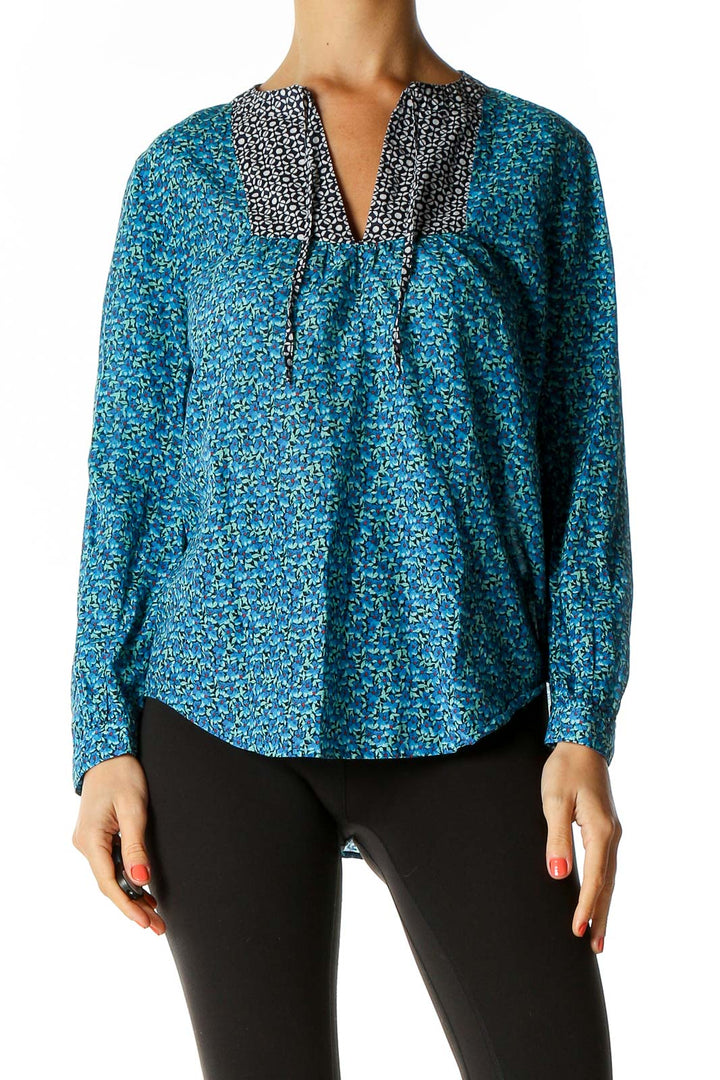 Blue Printed All Day Wear Blouse