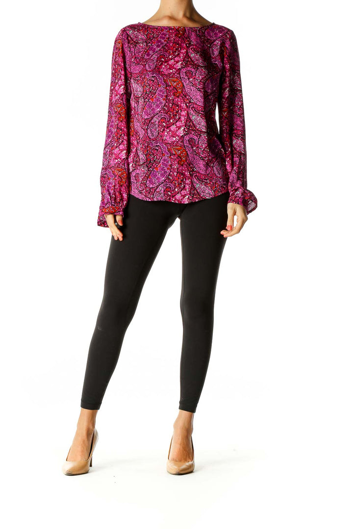 Red Paisley Retro Blouse