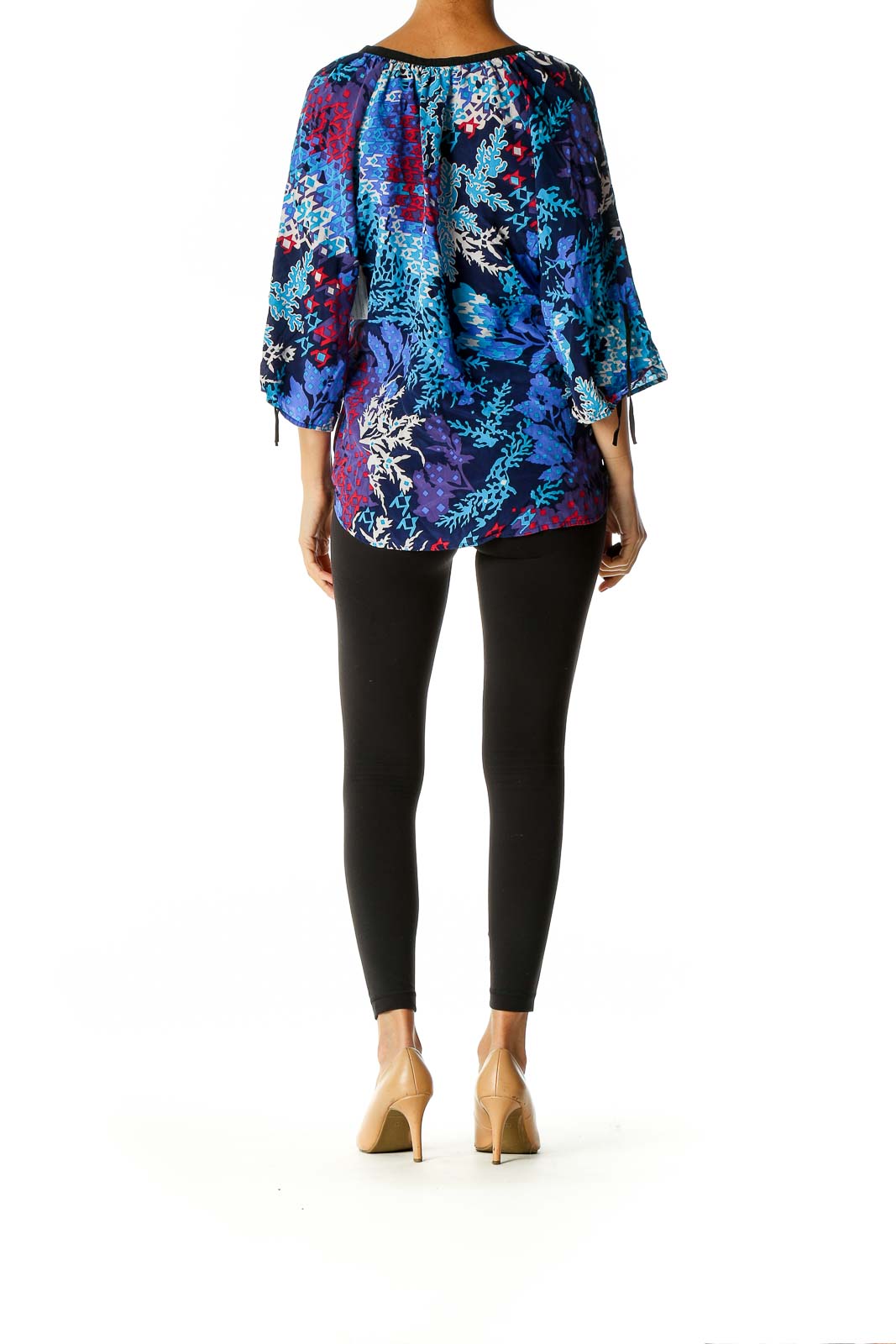 Blue Printed Bohemian Blouse