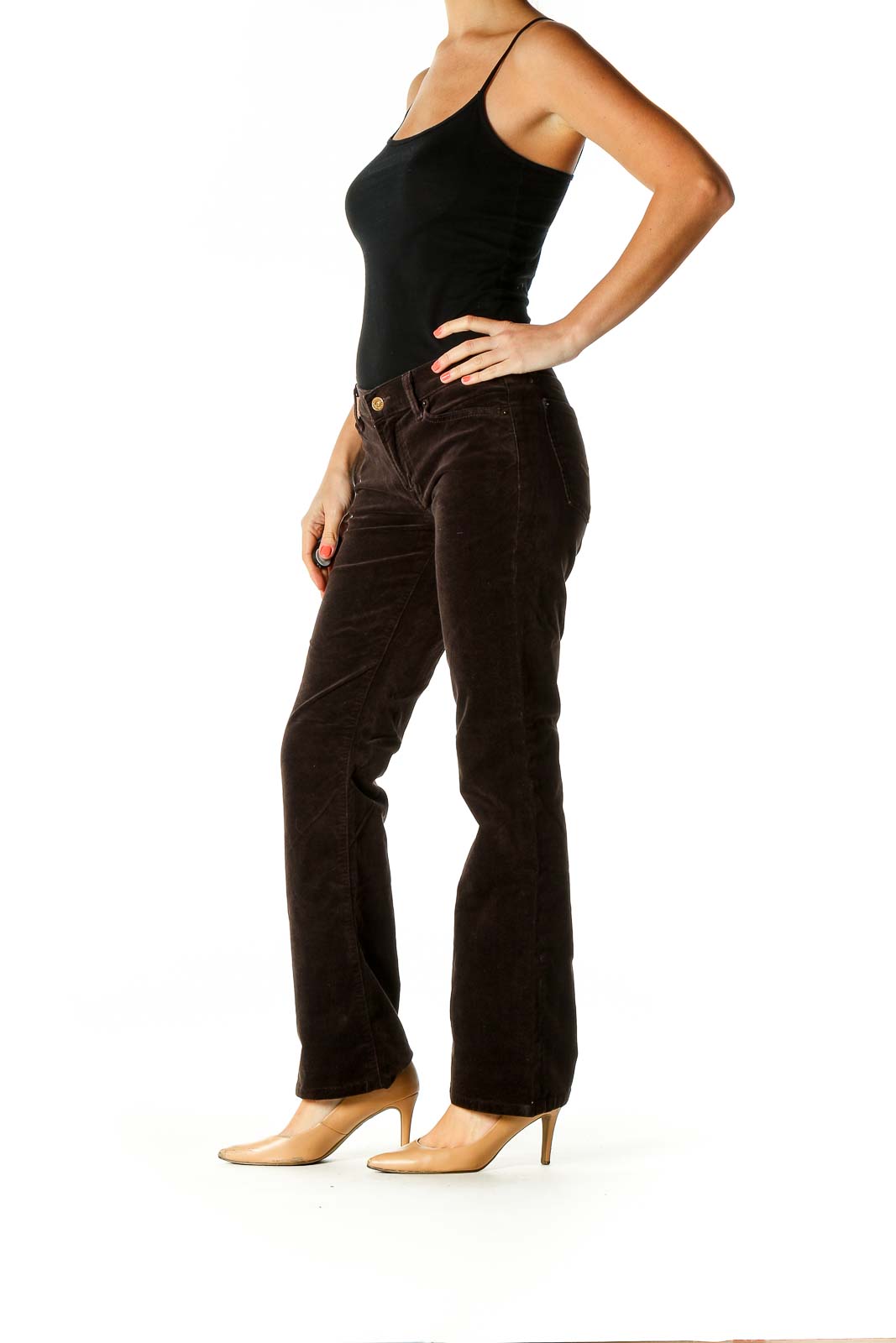 Brown Solid All Day Wear Trousers