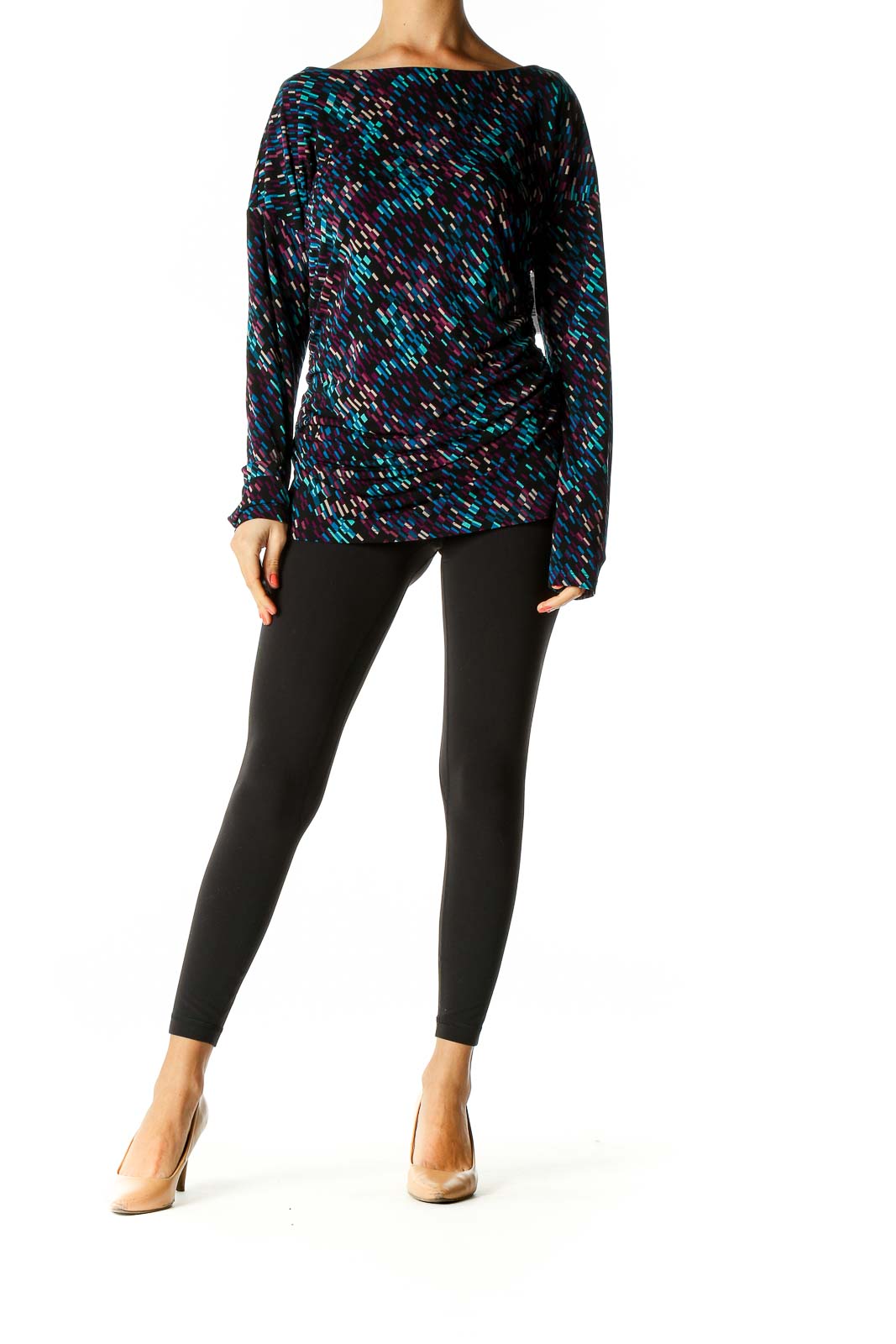 Black Printed Retro Blouse