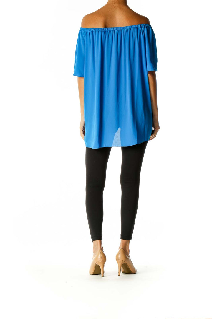 Blue Solid Holiday Blouse