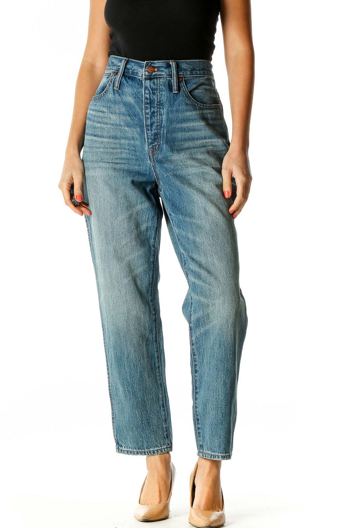 Blue Straight Leg Jeans