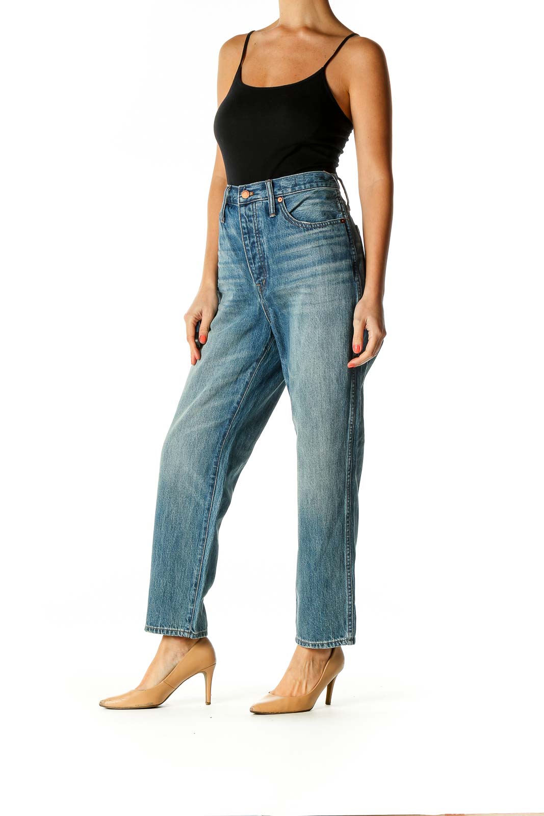 Blue Straight Leg Jeans