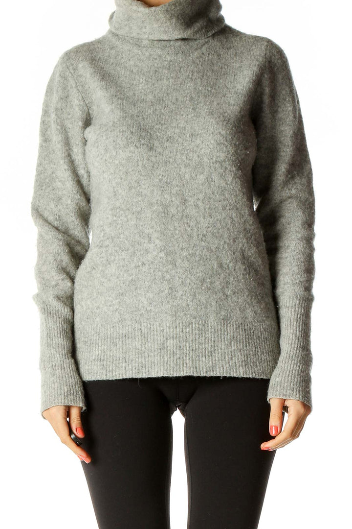 Gray Textured All Day Wear Sweater