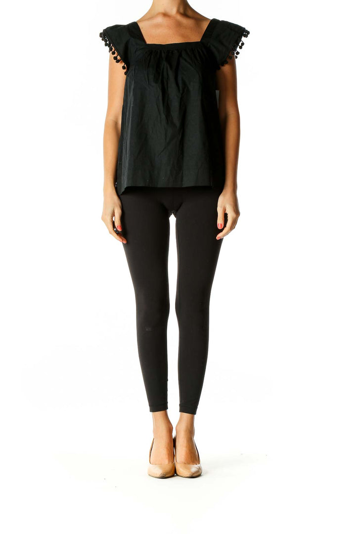 Black Solid All Day Wear Blouse