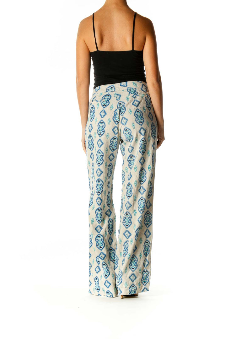 Beige Printed Holiday Trousers