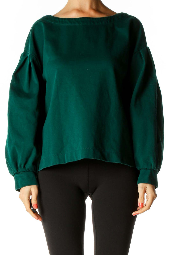 Green Solid All Day Wear Top