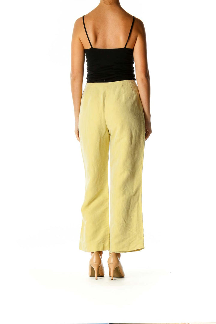 Yellow Solid Casual Palazzo Pants