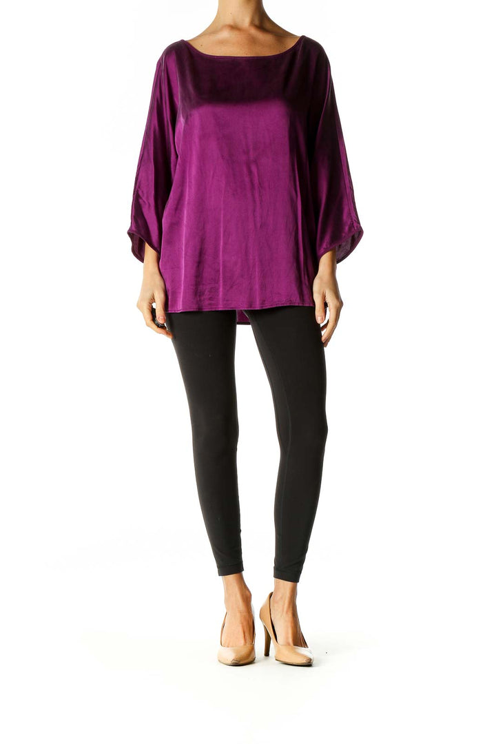 Purple Colorblock Blouse