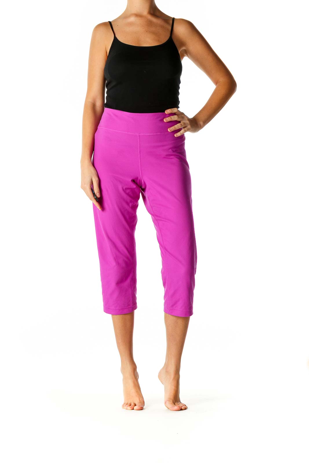 Pink Solid Activewear Leggings