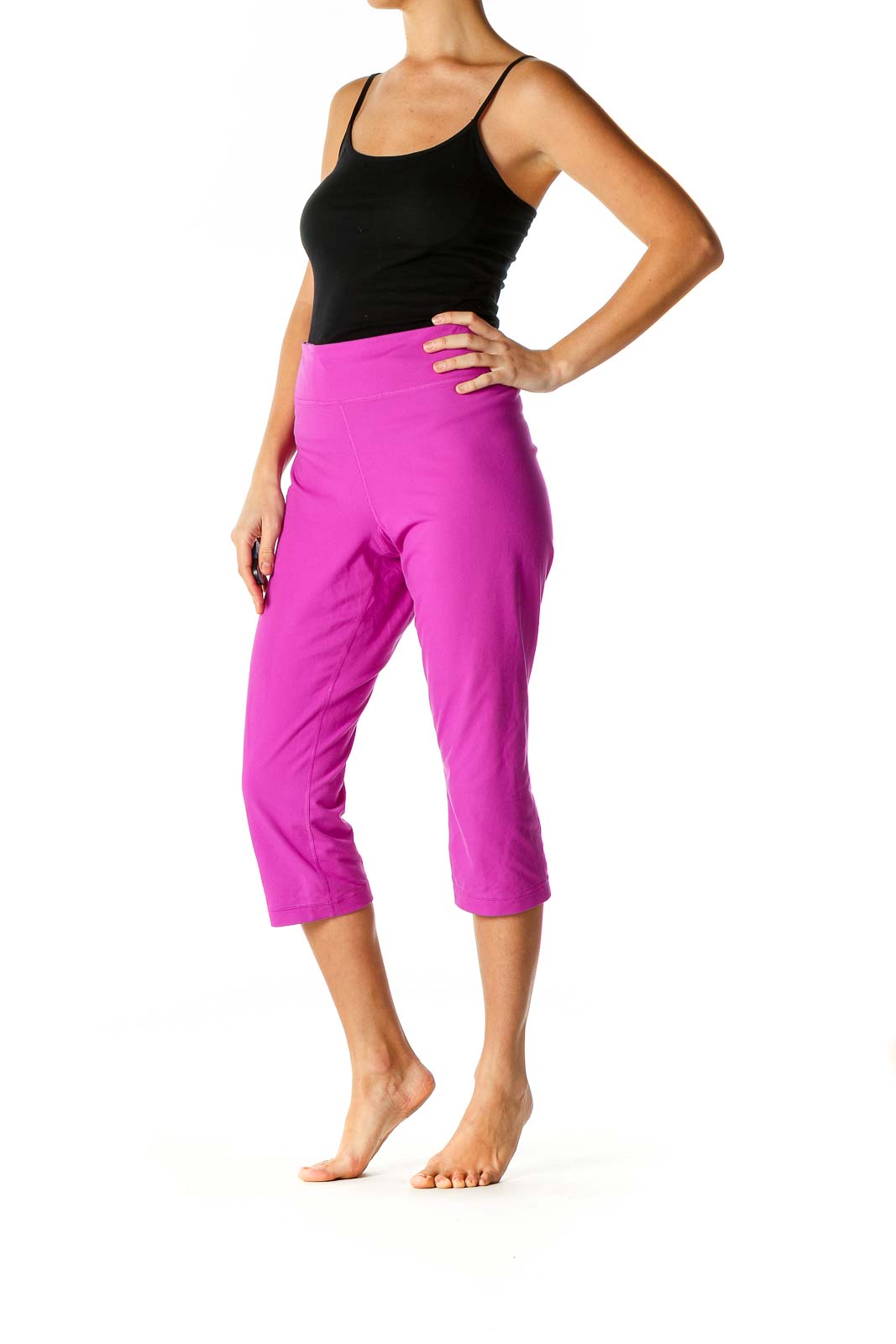 Pink Solid Activewear Leggings