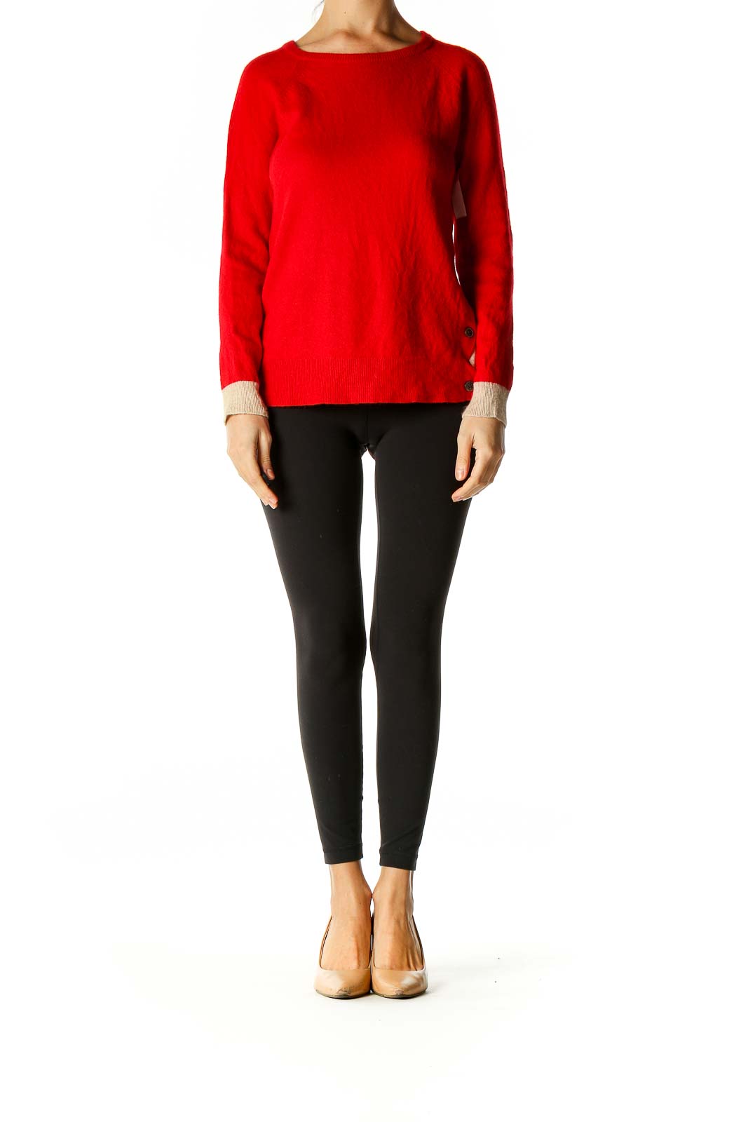 Red Colorblock All Day Wear Sweater