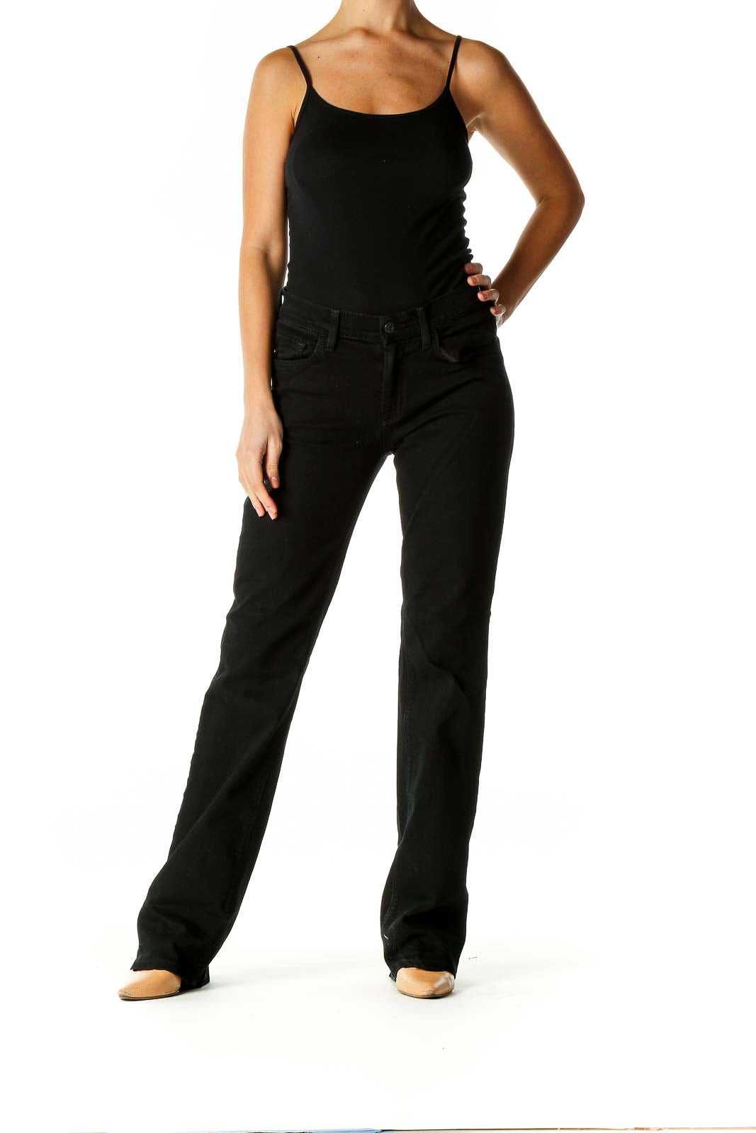 Black Solid All Day Wear Trousers