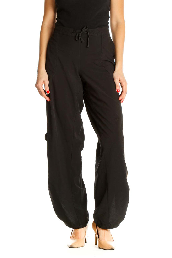 Black Solid All Day Wear Trousers