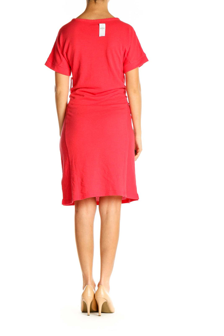 Pink Solid Classic Sheath Dress