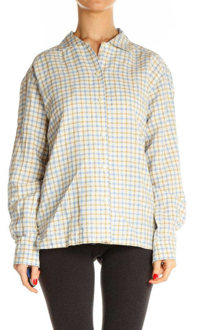 Beige Checkered All Day Wear Shirt