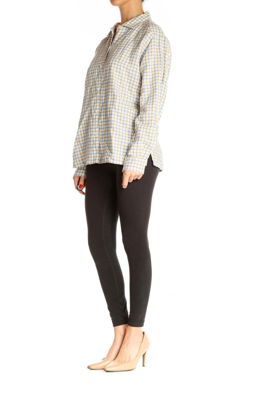 Beige Checkered All Day Wear Shirt