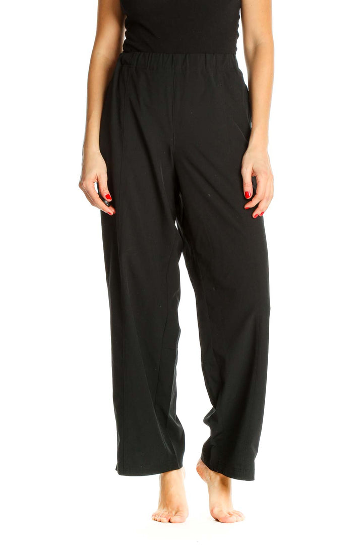 Black Solid Casual Trousers