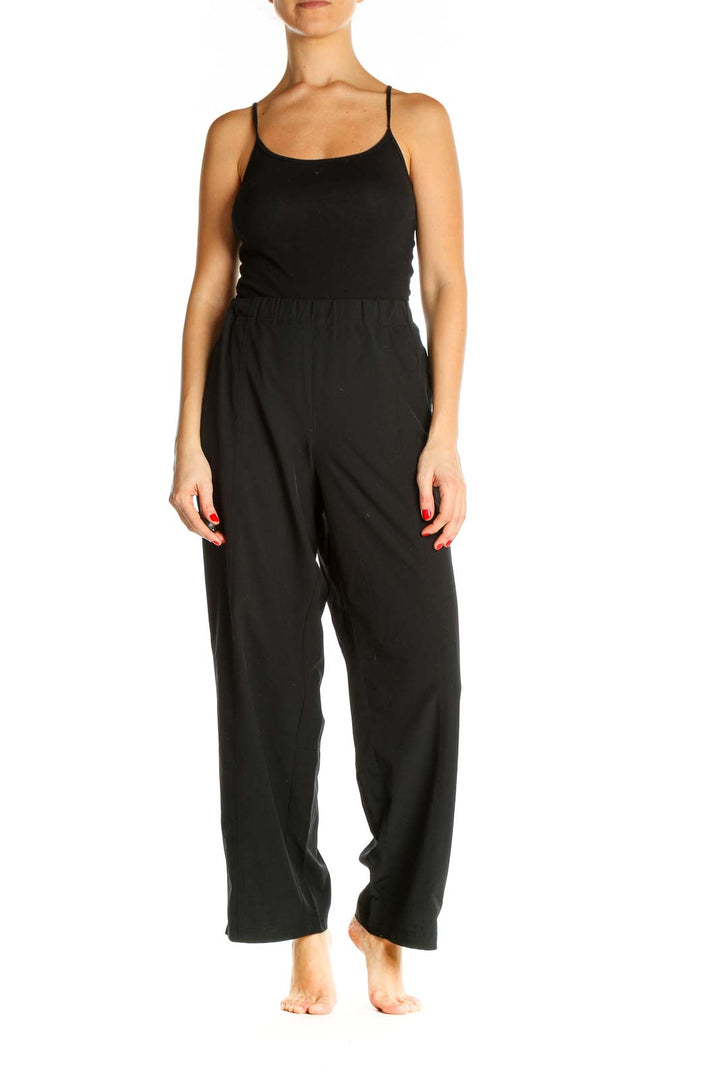 Black Solid Casual Trousers