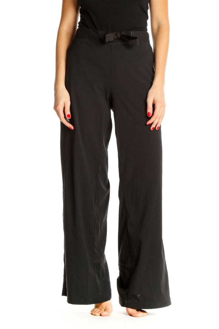 Black Solid Classic Trousers