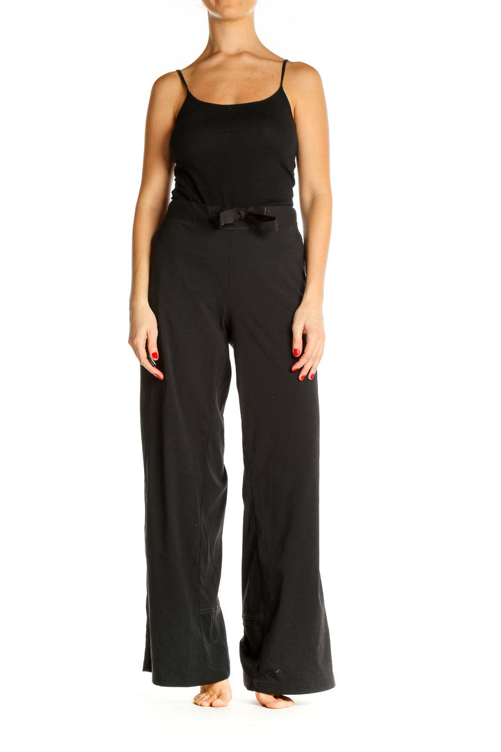 Black Solid Classic Trousers