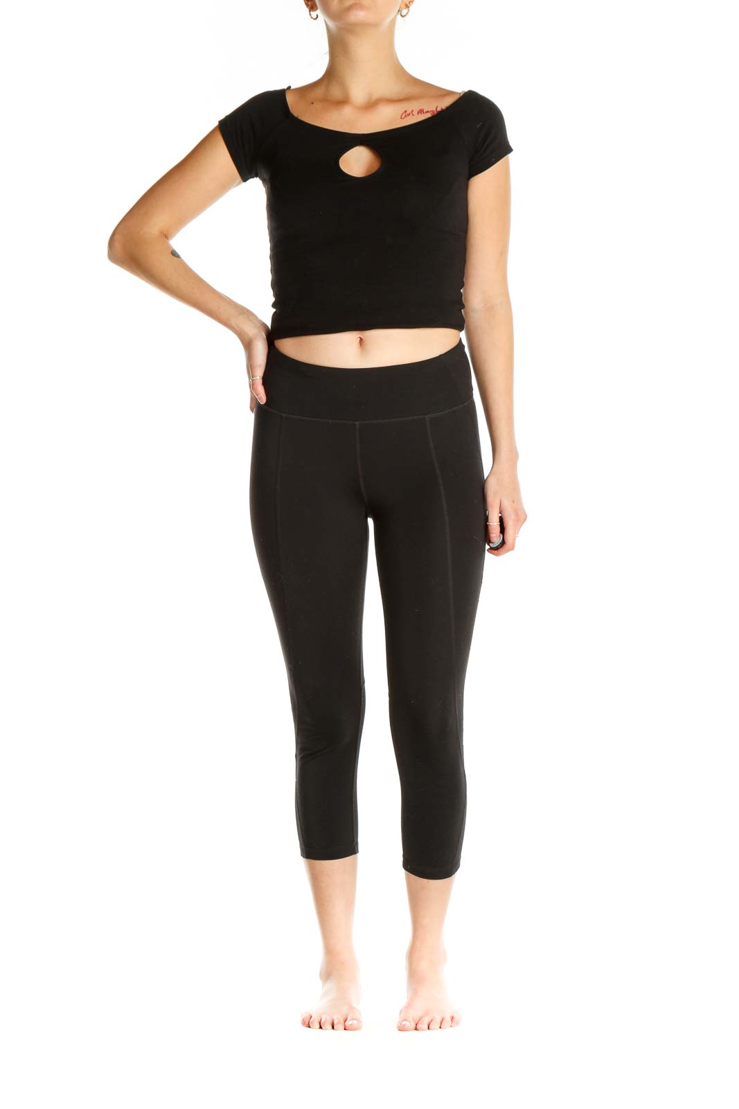 Black Solid All Day Wear Leggings