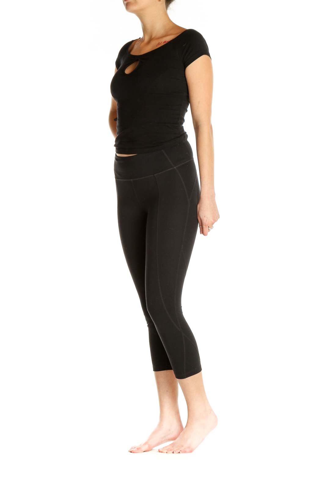 Black Solid All Day Wear Leggings