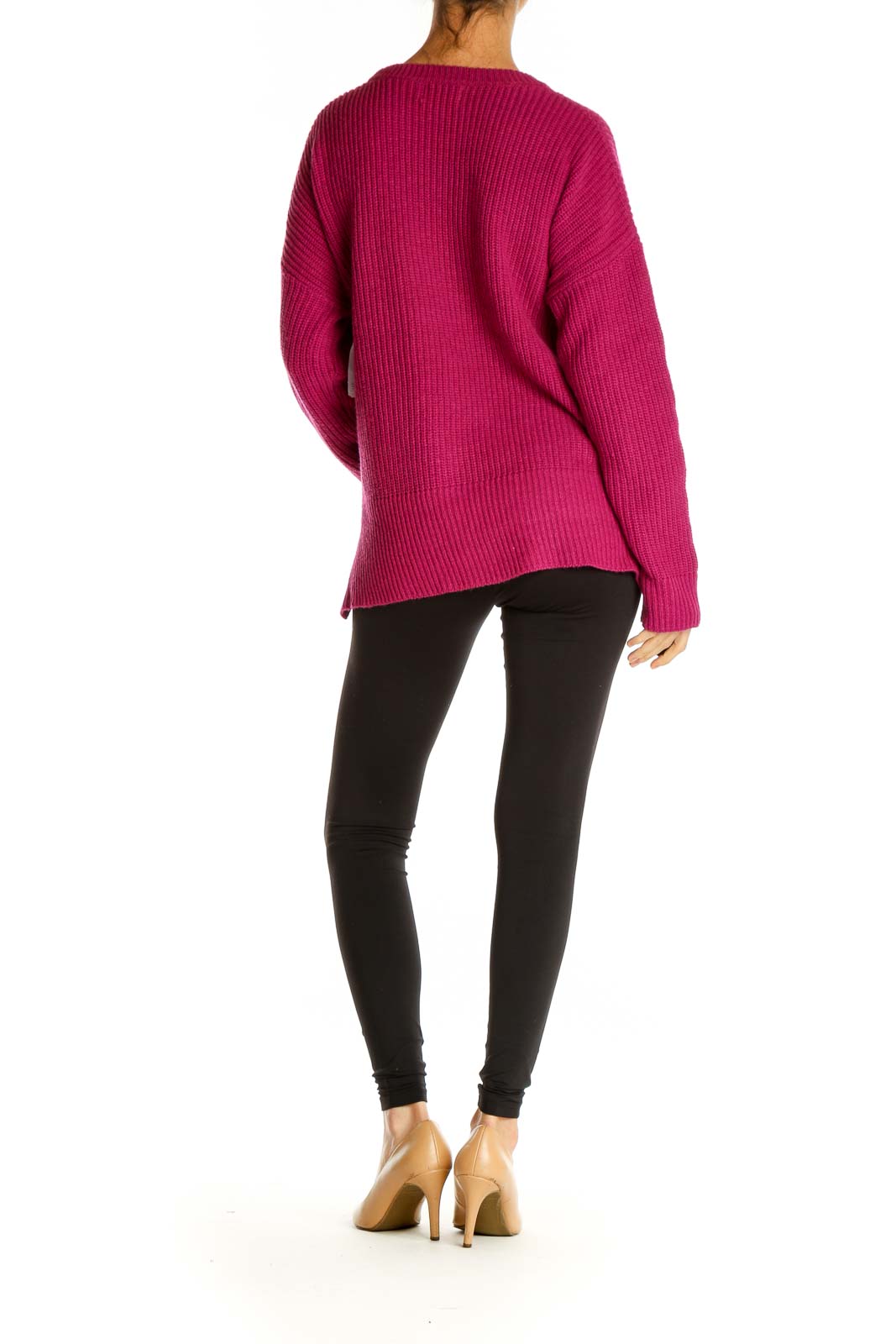 Pink Solid All Day Wear Sweater