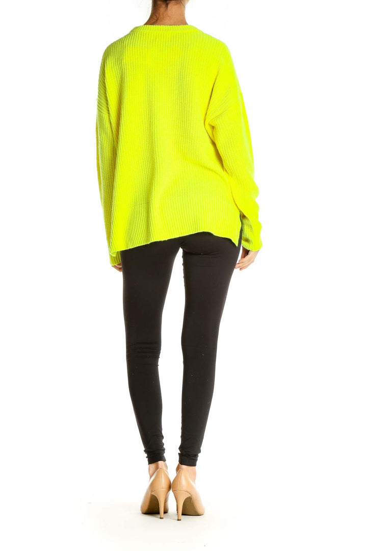 Yellow Solid All Day Wear Sweater