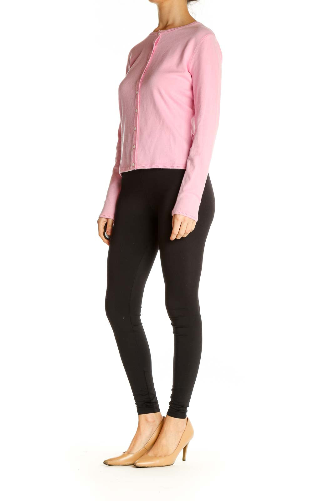 Pink Solid All Day Wear Cardigan