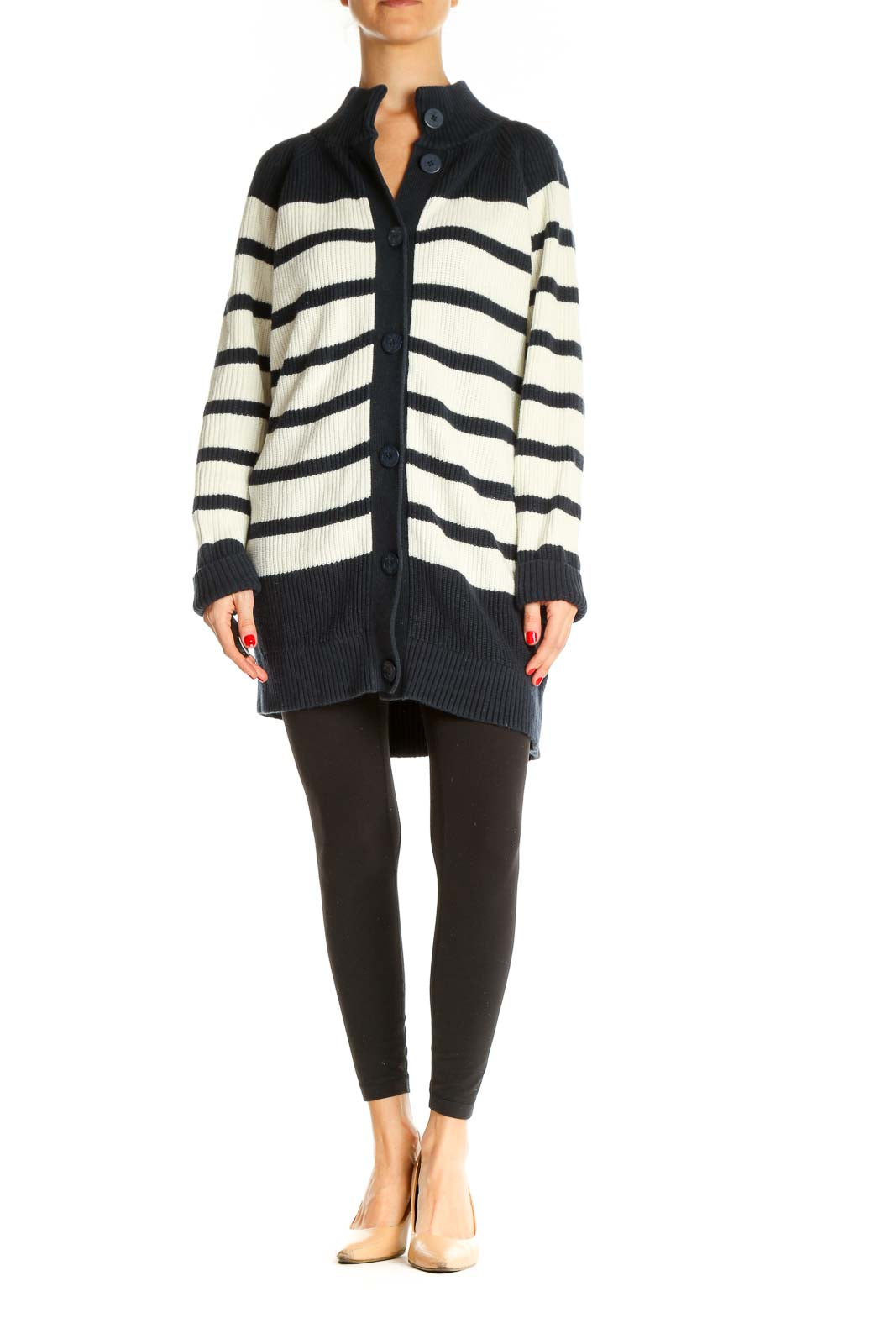 White Striped Cardigan