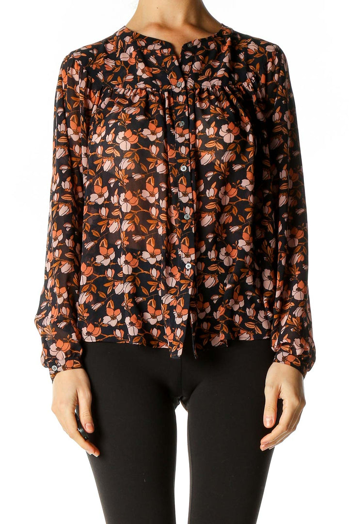 Black Printed All Day Wear Blouse