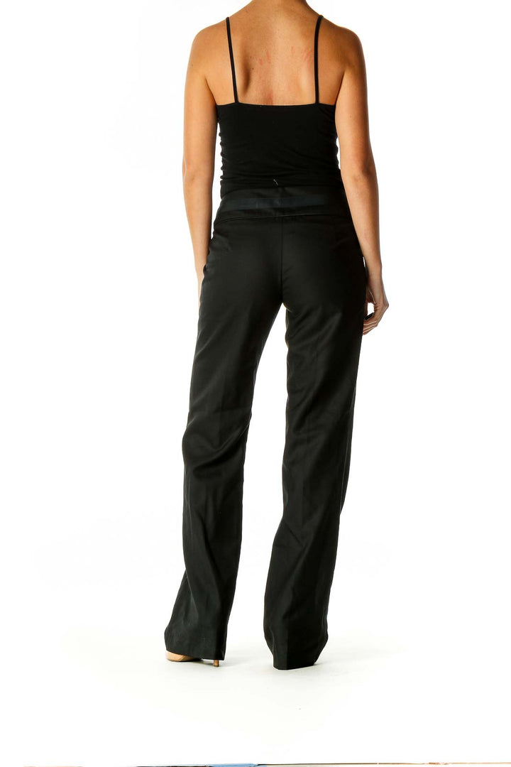 Black Solid Classic Trousers