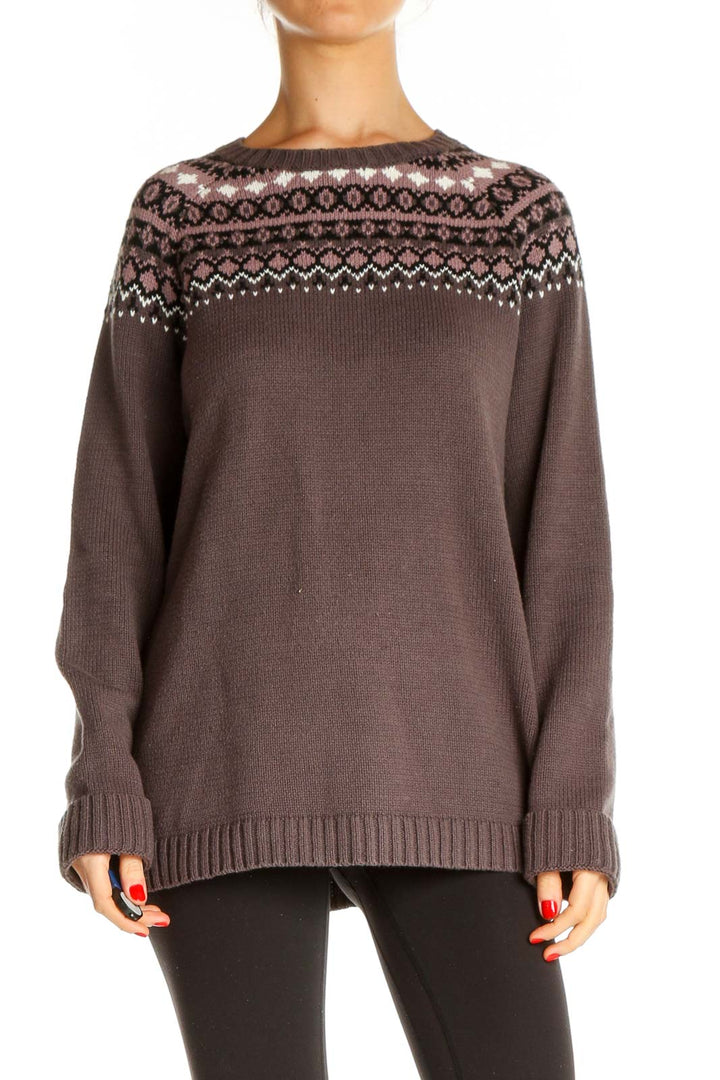 Brown Solid All Day Wear Sweater