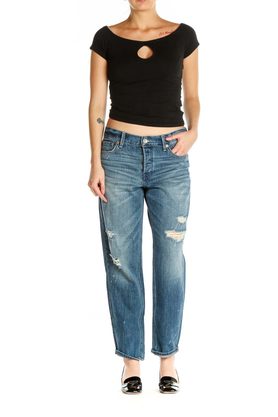 Blue Straight Leg Jeans