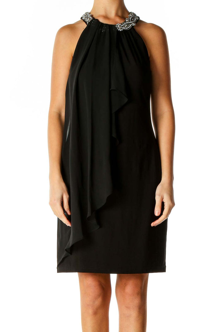 Black Solid Classic Shift Dress