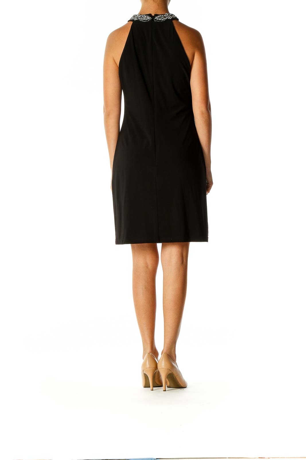 Black Solid Classic Shift Dress