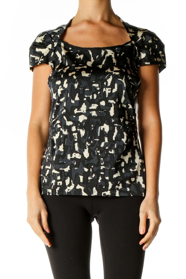 Black Printed Casual Blouse