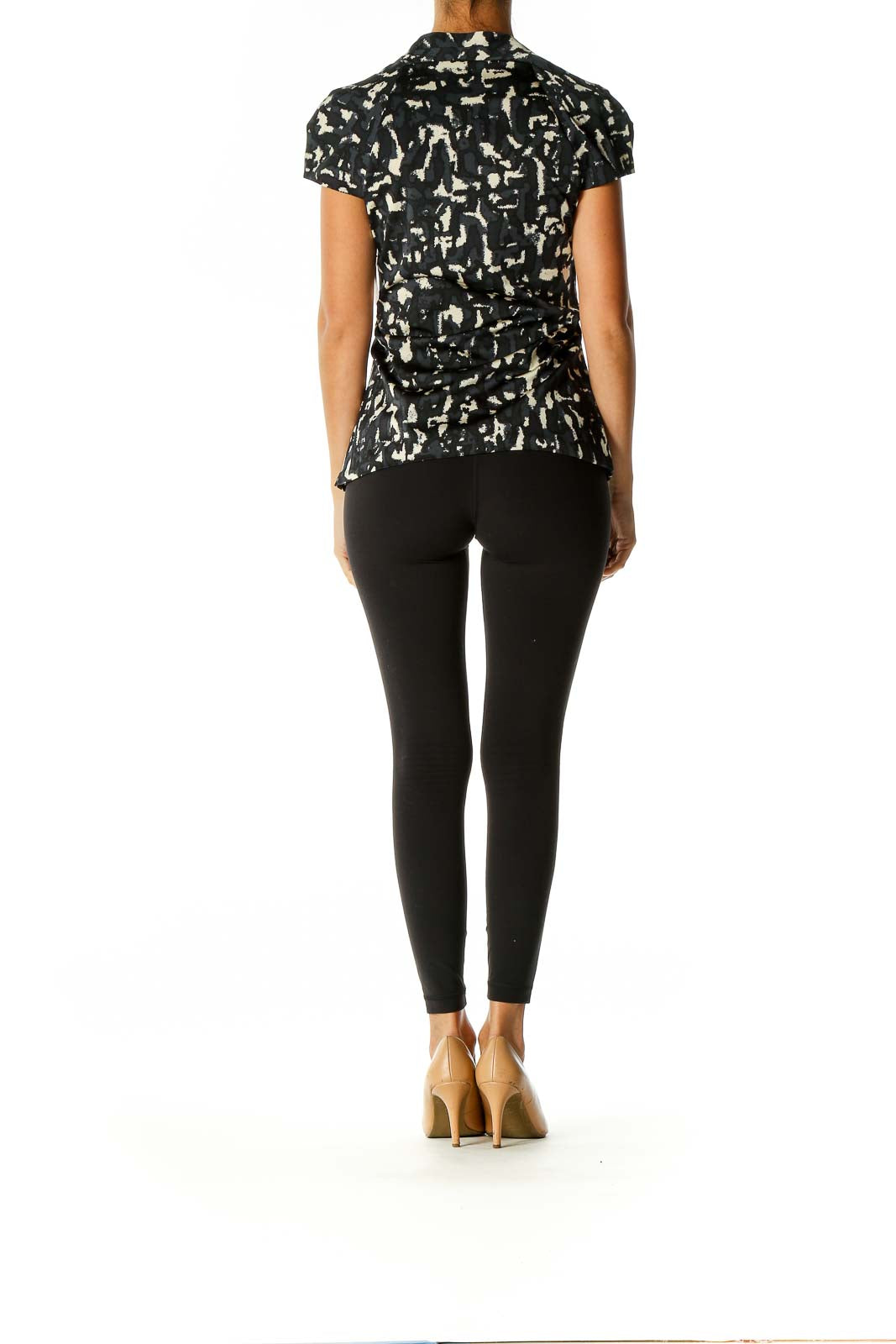 Black Printed Casual Blouse