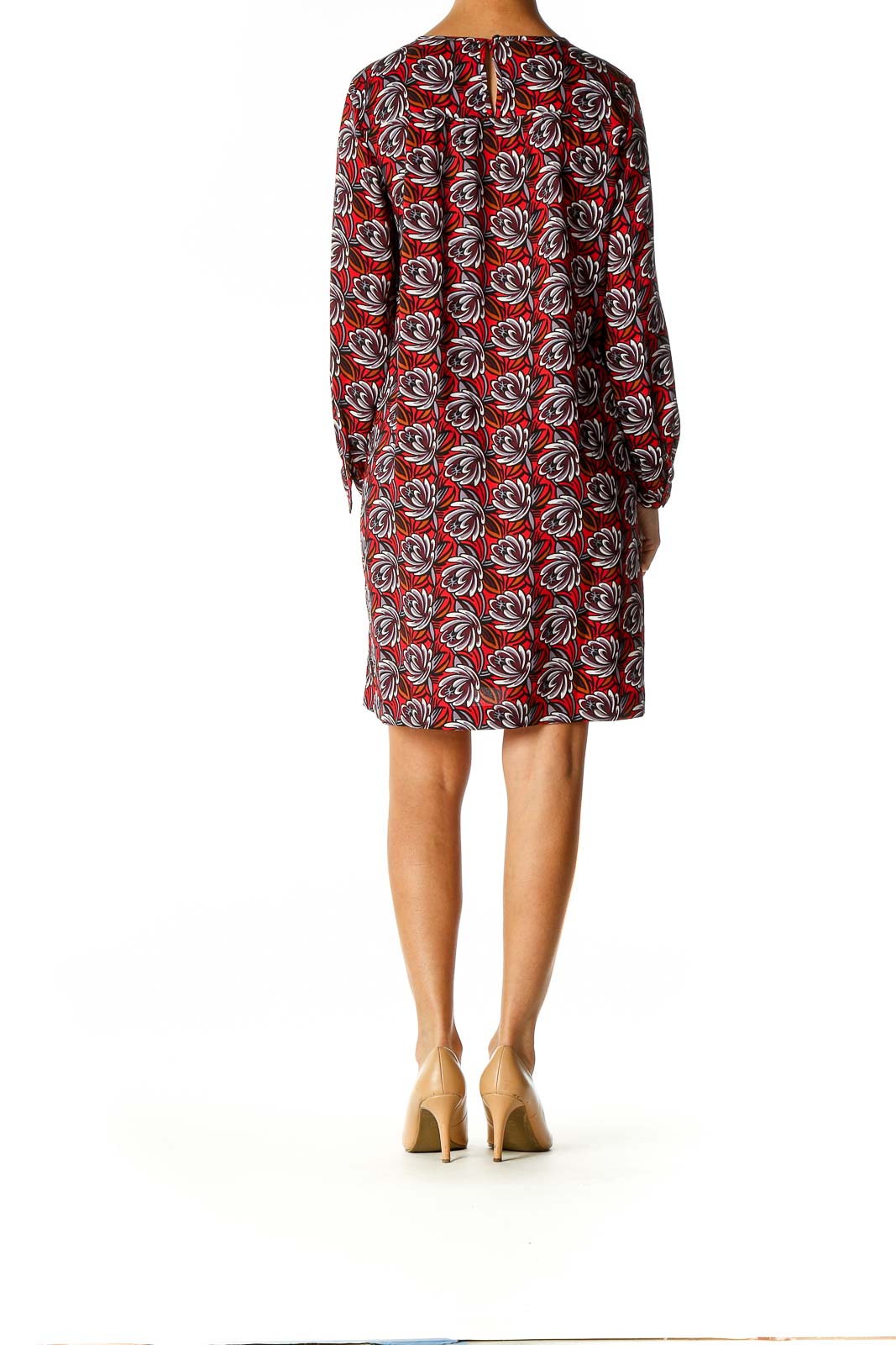 Red Printed Retro A-Line Dress