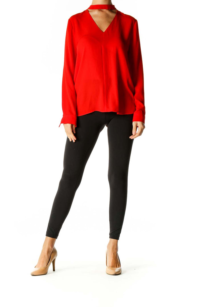 Red Solid All Day Wear Blouse