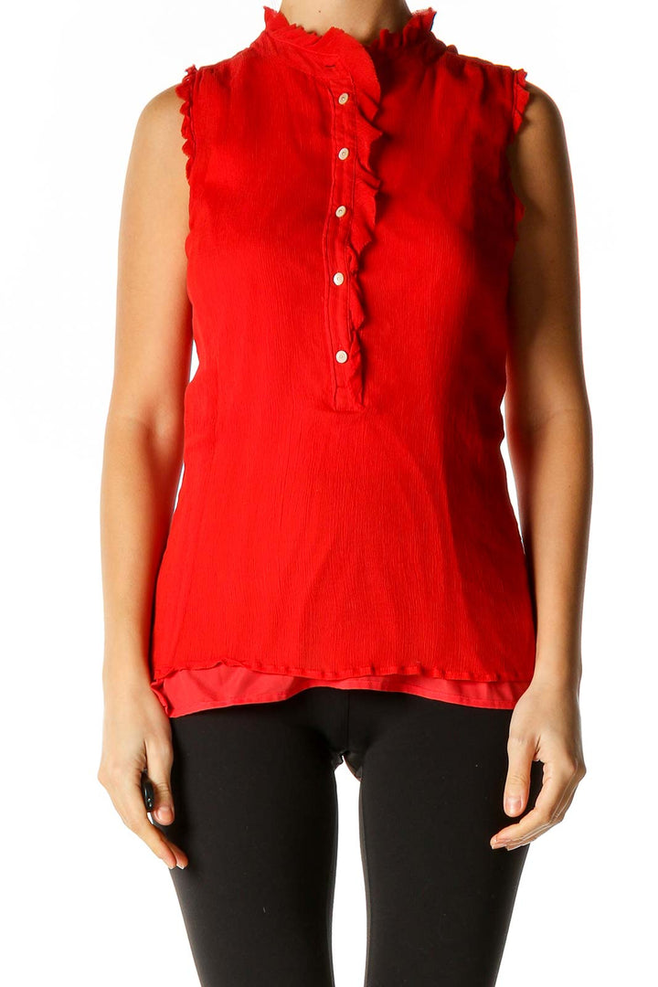 Red Solid Blouse