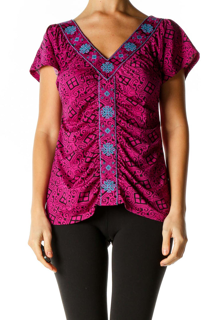 Purple Printed All Day Wear Blouse