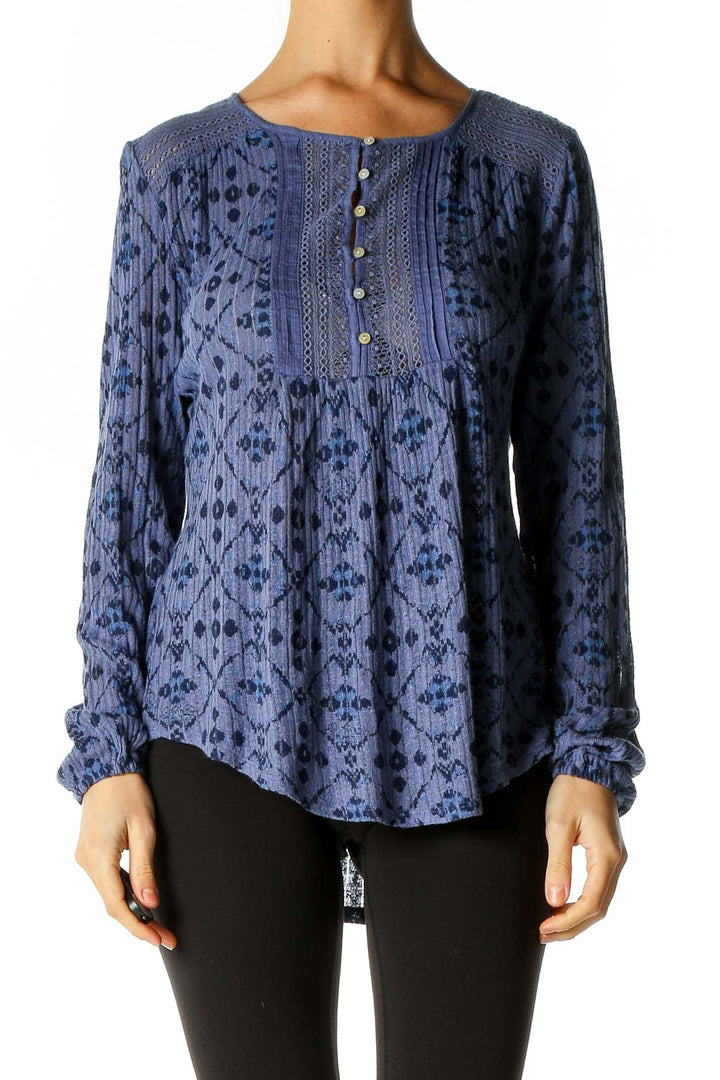 Blue Printed Blouse