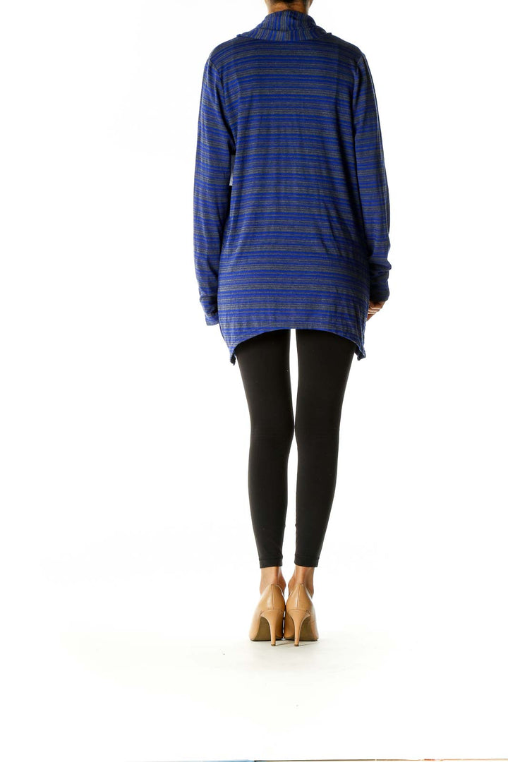 Blue Striped Cardigan