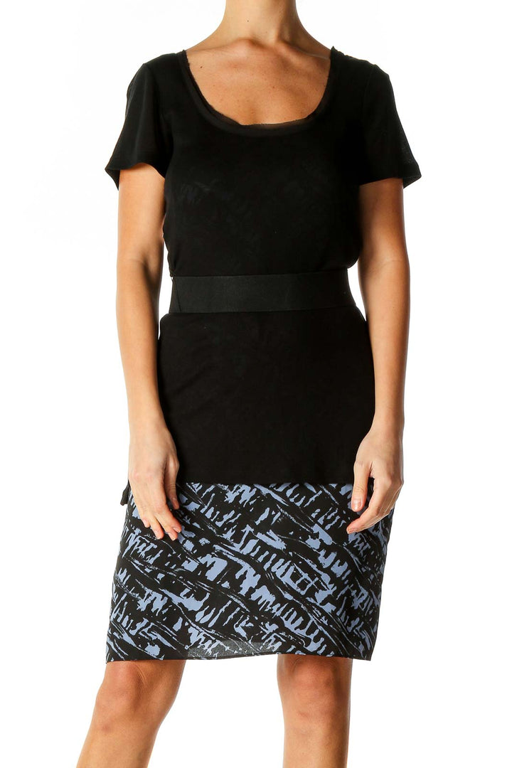 Black Solid Classic Sheath Dress